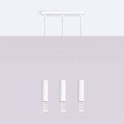 Lampadario a sospensione con filo LAMI 3xGU10/10W/230V bianco