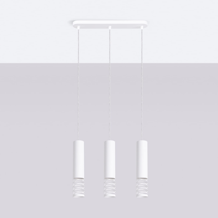 Lampadario a sospensione con filo LAMI 3xGU10/10W/230V bianco