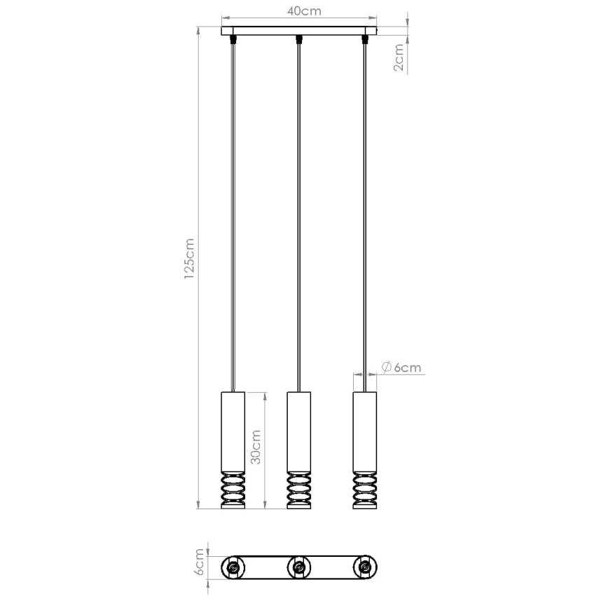 Lampadario a sospensione con filo LAMI 3xGU10/10W/230V bianco