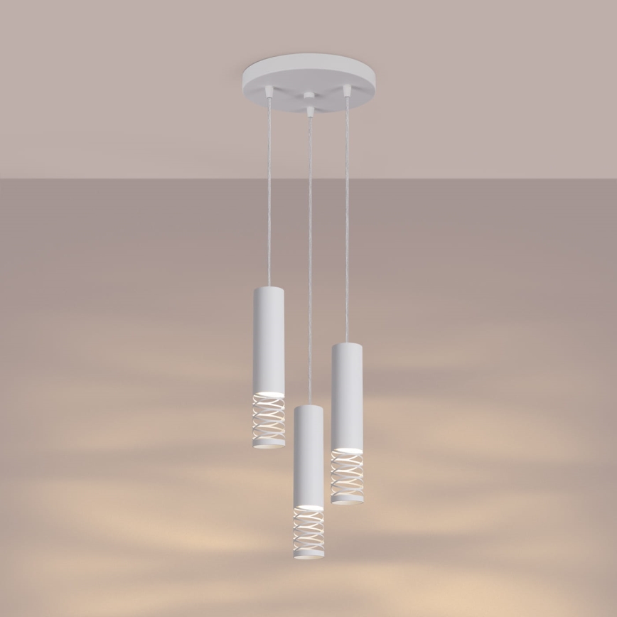 Lampadario a sospensione con filo LAMI 3xGU10/10W/230V bianco