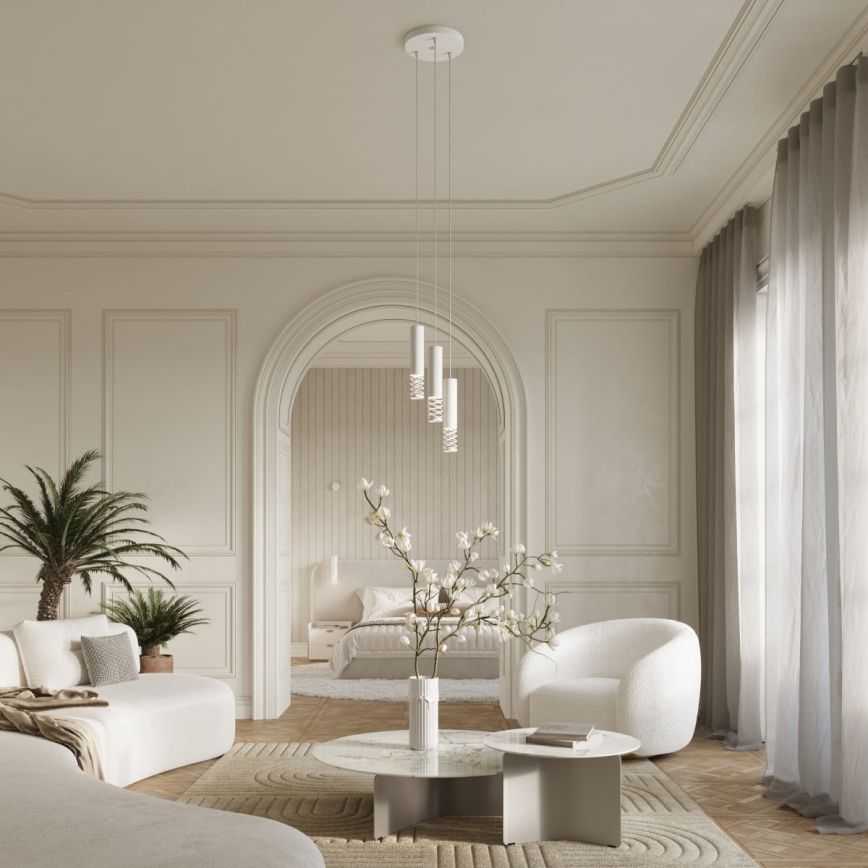Lampadario a sospensione con filo LAMI 3xGU10/10W/230V bianco