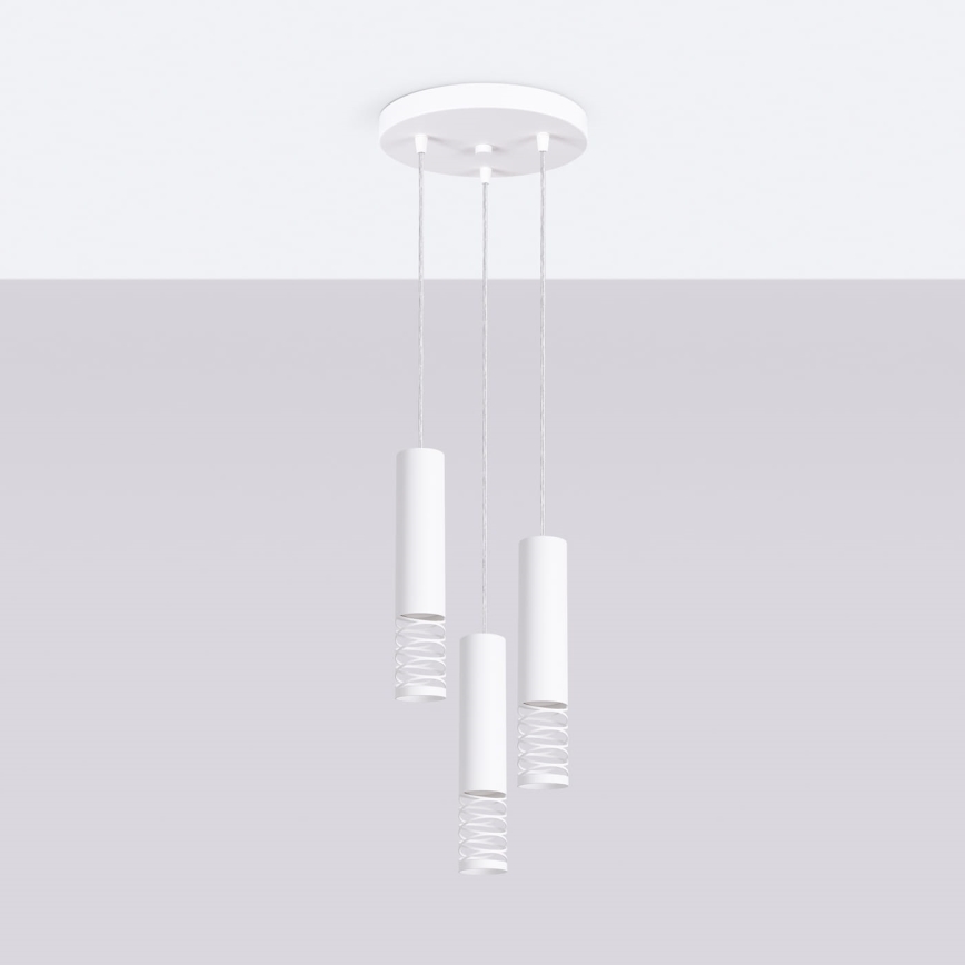 Lampadario a sospensione con filo LAMI 3xGU10/10W/230V bianco