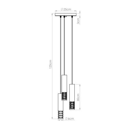Lampadario a sospensione con filo LAMI 3xGU10/10W/230V bianco
