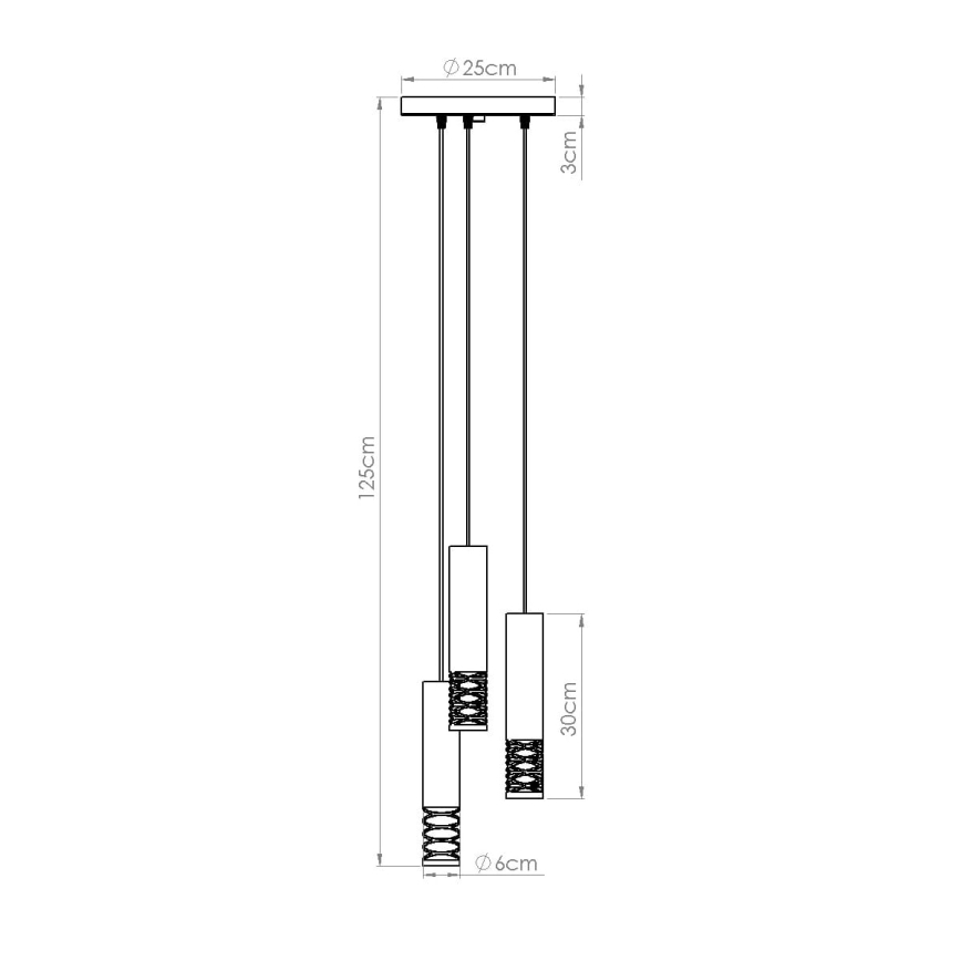 Lampadario a sospensione con filo LAMI 3xGU10/10W/230V bianco