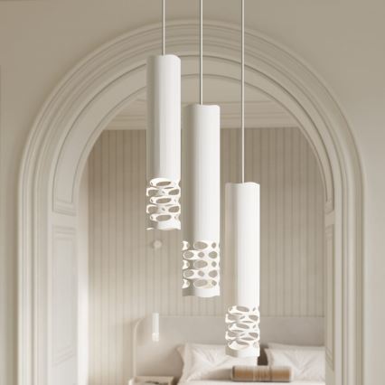 Lampadario a sospensione con filo LIRO 1xGU10/10W/230V bianco