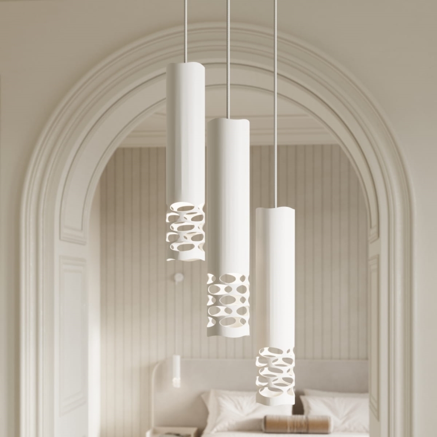Lampadario a sospensione con filo LIRO 1xGU10/10W/230V bianco