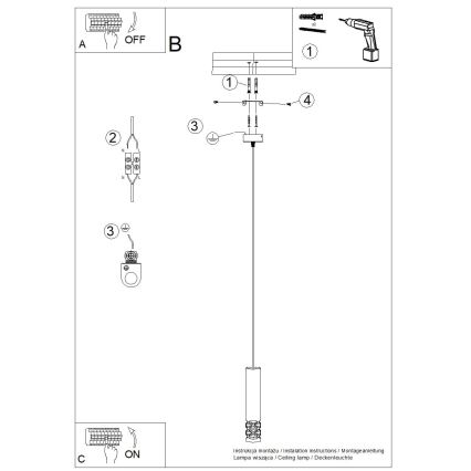Lampadario a sospensione con filo LIRO 1xGU10/10W/230V bianco