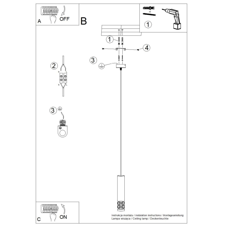 Lampadario a sospensione con filo LIRO 1xGU10/10W/230V bianco