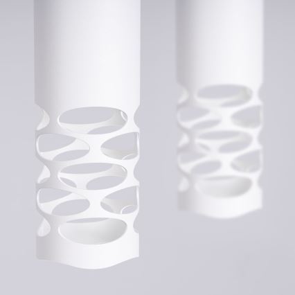 Lampadario a sospensione con filo LIRO 2xGU10/10W/230V bianco