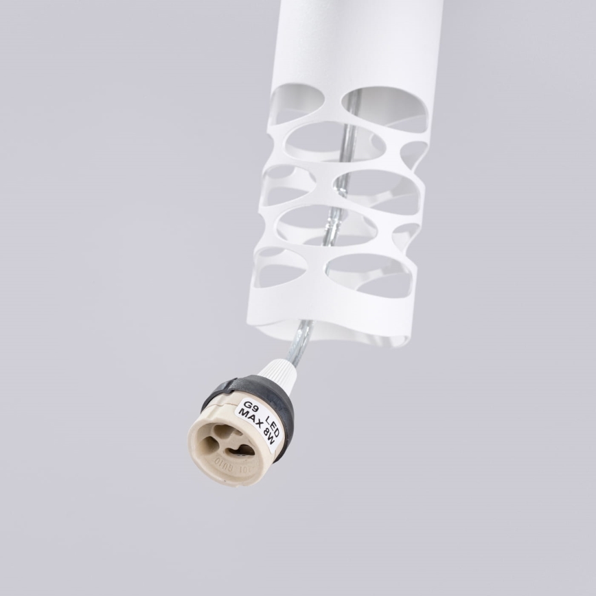 Lampadario a sospensione con filo LIRO 2xGU10/10W/230V bianco