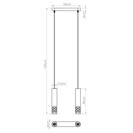 Lampadario a sospensione con filo LIRO 2xGU10/10W/230V bianco