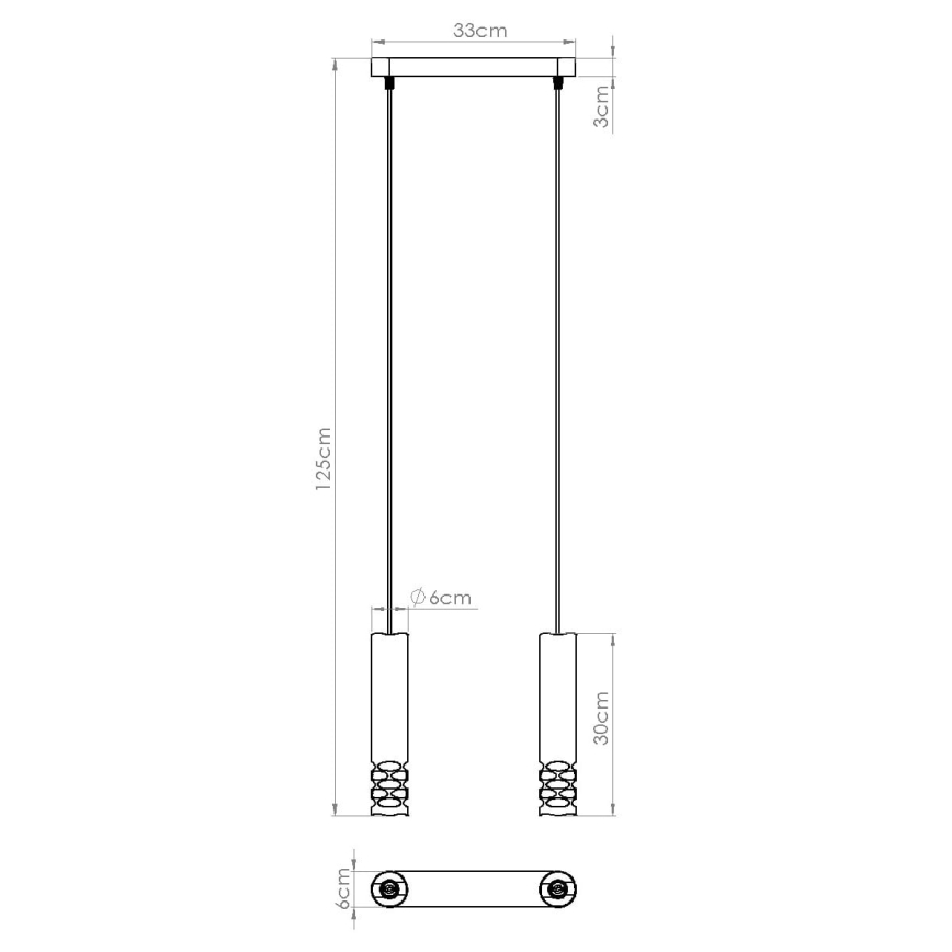 Lampadario a sospensione con filo LIRO 2xGU10/10W/230V bianco