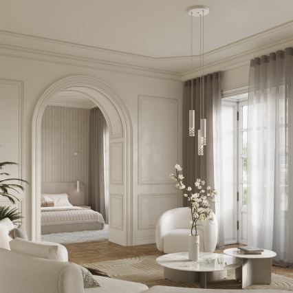 Lampadario a sospensione con filo LIRO 3xGU10/10W/230V bianco