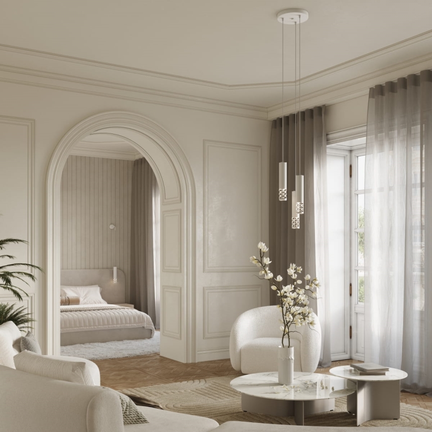 Lampadario a sospensione con filo LIRO 3xGU10/10W/230V bianco