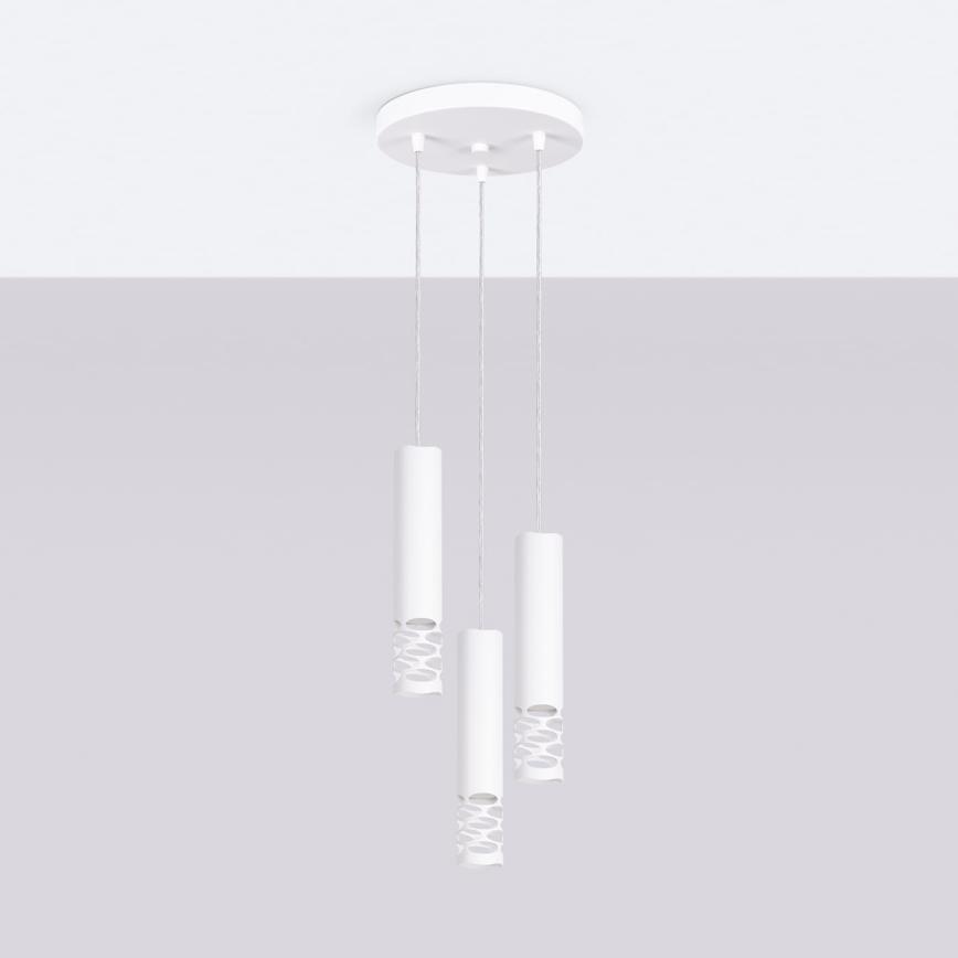 Lampadario a sospensione con filo LIRO 3xGU10/10W/230V bianco