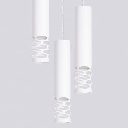 Lampadario a sospensione con filo LIRO 3xGU10/10W/230V bianco
