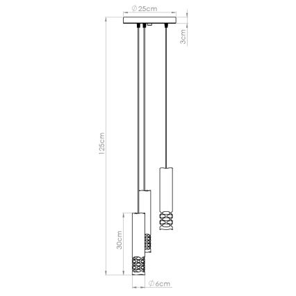Lampadario a sospensione con filo LIRO 3xGU10/10W/230V bianco