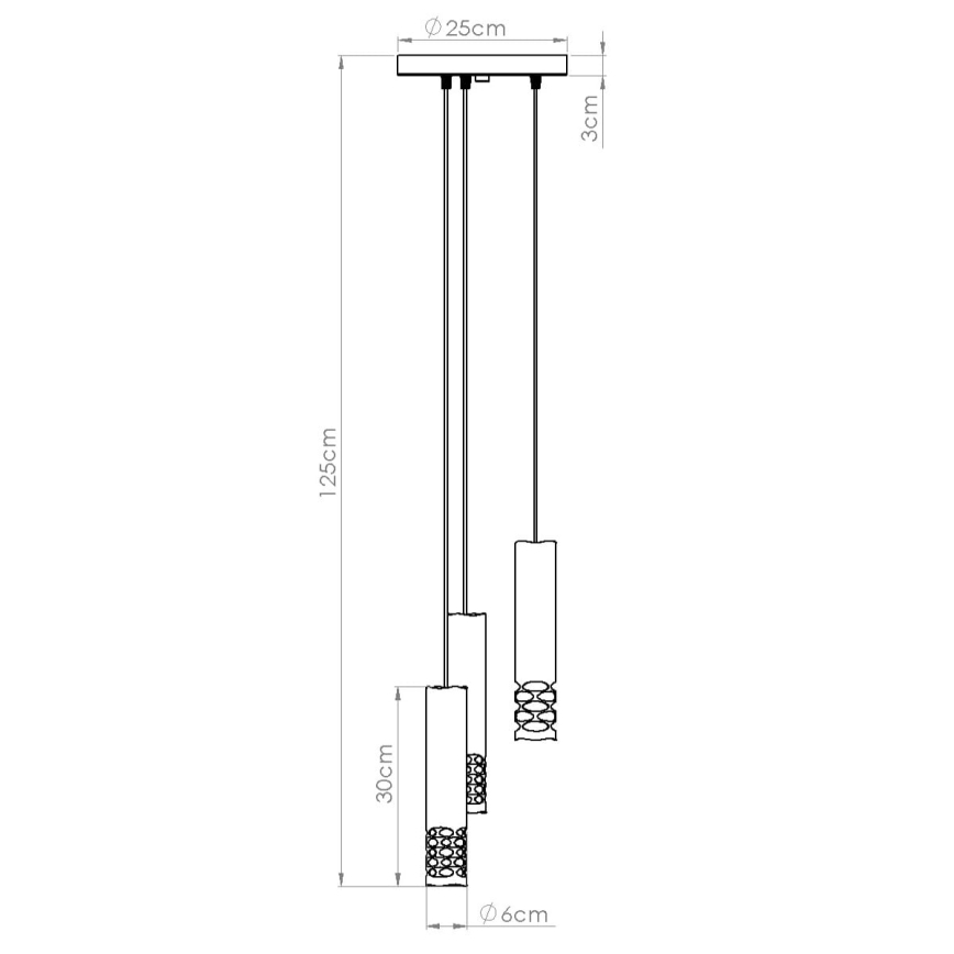 Lampadario a sospensione con filo LIRO 3xGU10/10W/230V bianco