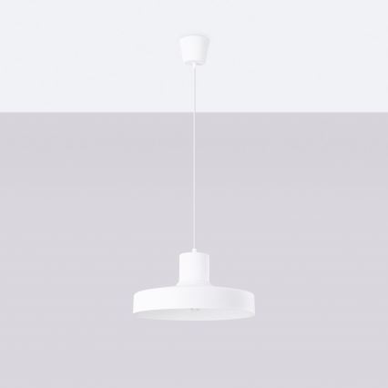 Lampadario a sospensione con filo BILO 1xE27/15W/230V diametro 35 cm bianco
