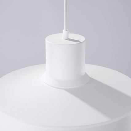 Lampadario a sospensione con filo BILO 1xE27/15W/230V diametro 35 cm bianco