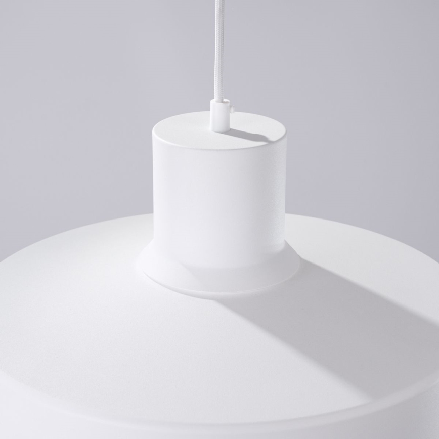 Lampadario a sospensione con filo BILO 1xE27/15W/230V diametro 35 cm bianco