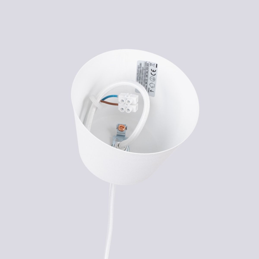 Lampadario a sospensione con filo BILO 1xE27/15W/230V diametro 35 cm bianco