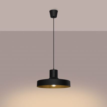 Lampadario a sospensione con filo BILO 1xE27/15W/230V diametro 35 cm nero
