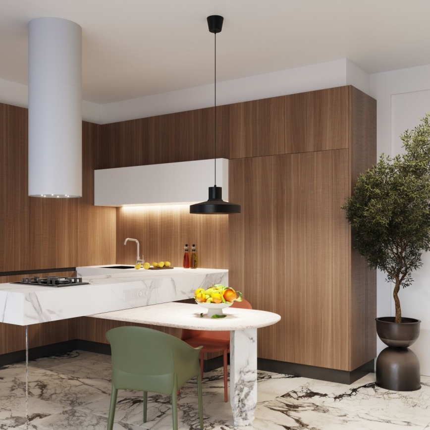 Lampadario a sospensione con filo BILO 1xE27/15W/230V diametro 35 cm nero