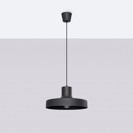Lampadario a sospensione con filo BILO 1xE27/15W/230V diametro 35 cm nero
