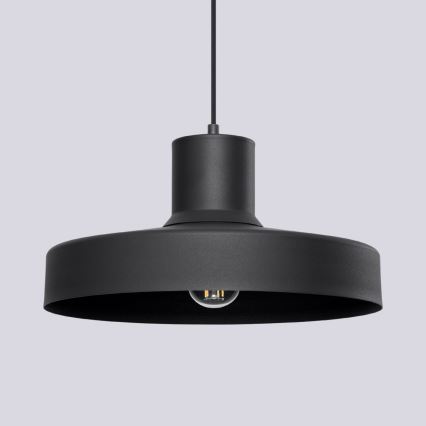 Lampadario a sospensione con filo BILO 1xE27/15W/230V diametro 35 cm nero