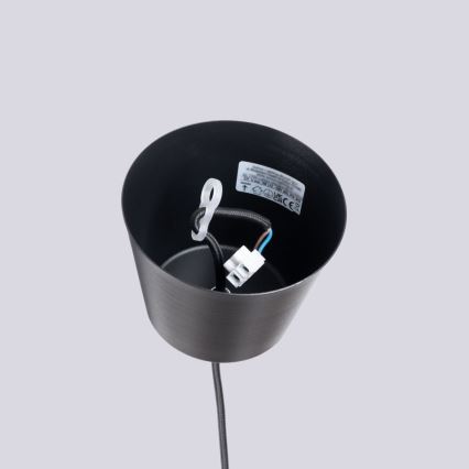 Lampadario a sospensione con filo BILO 1xE27/15W/230V diametro 35 cm nero
