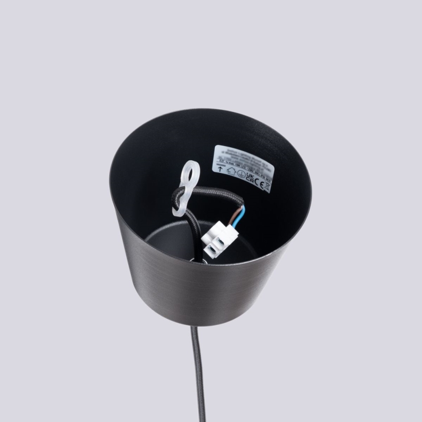 Lampadario a sospensione con filo BILO 1xE27/15W/230V diametro 35 cm nero