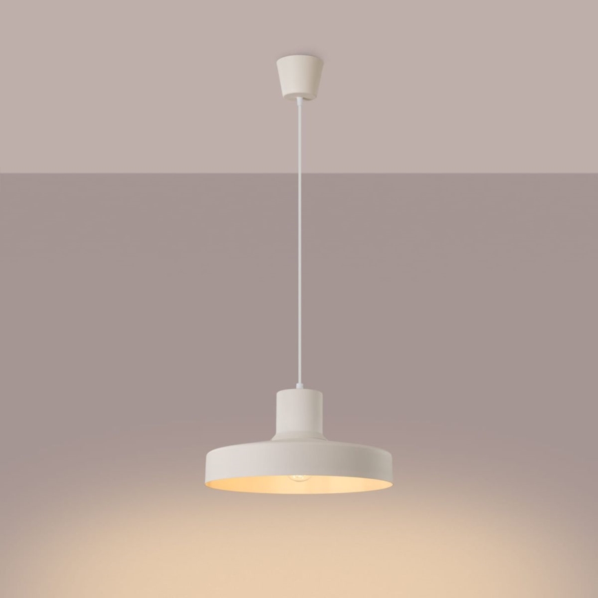 Lampadario a sospensione con filo BILO 1xE27/15W/230V diametro 35 cm color crema