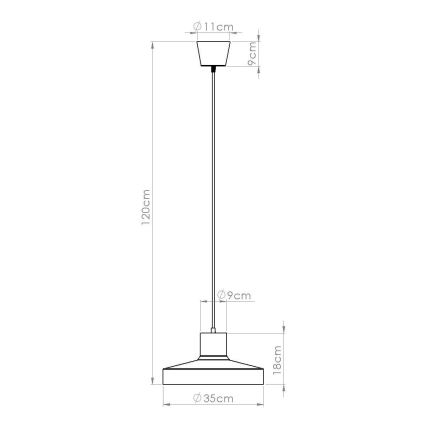 Lampadario a sospensione con filo BILO 1xE27/15W/230V diametro 35 cm color crema
