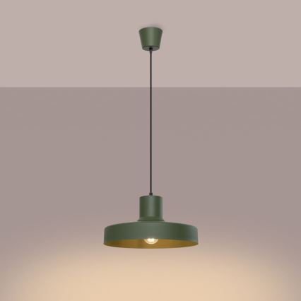 Lampadario a sospensione con filo BILO 1xE27/15W/230V diametro 35 cm verde