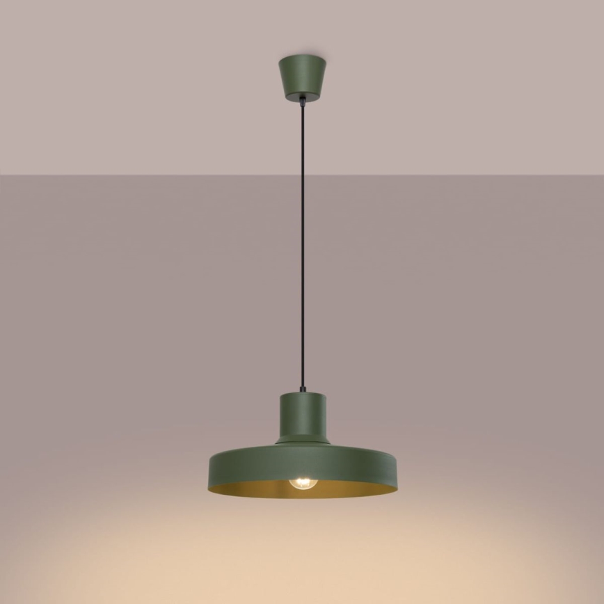 Lampadario a sospensione con filo BILO 1xE27/15W/230V diametro 35 cm verde