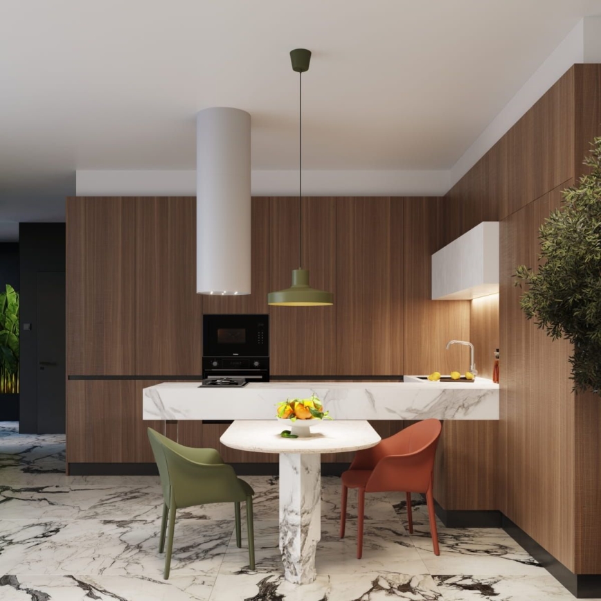 Lampadario a sospensione con filo BILO 1xE27/15W/230V diametro 35 cm verde