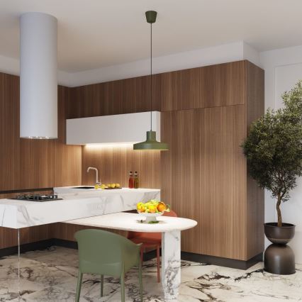 Lampadario a sospensione con filo BILO 1xE27/15W/230V diametro 35 cm verde