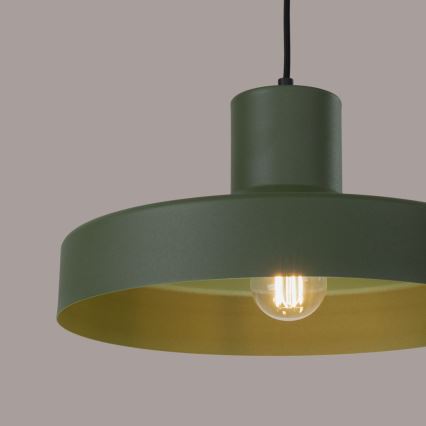 Lampadario a sospensione con filo BILO 1xE27/15W/230V diametro 35 cm verde
