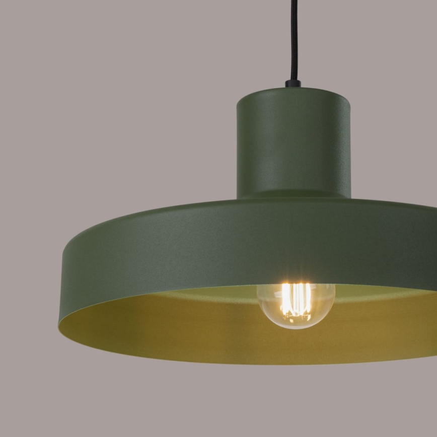Lampadario a sospensione con filo BILO 1xE27/15W/230V diametro 35 cm verde