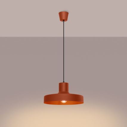 Lampadario a sospensione con filo BILO 1xE27/15W/230V diametro 35 cm arancione