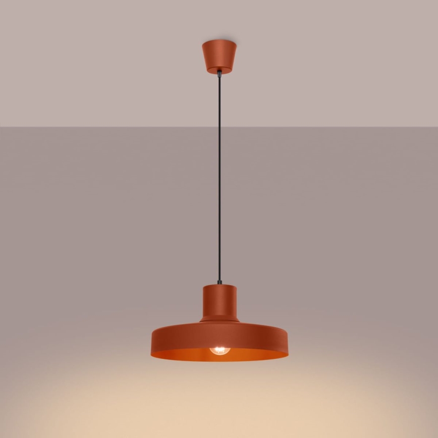 Lampadario a sospensione con filo BILO 1xE27/15W/230V diametro 35 cm arancione