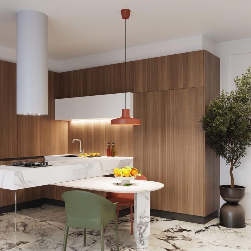 Lampadario a sospensione con filo BILO 1xE27/15W/230V diametro 35 cm arancione