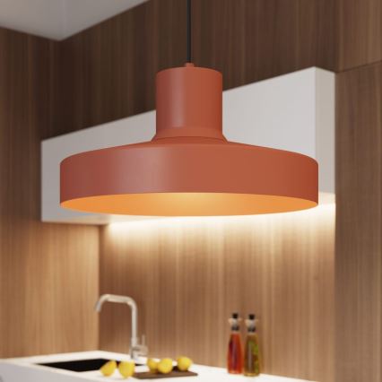 Lampadario a sospensione con filo BILO 1xE27/15W/230V diametro 35 cm arancione