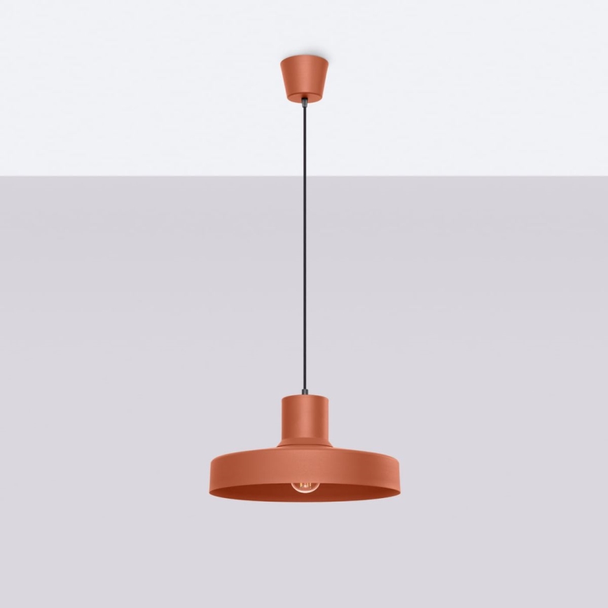 Lampadario a sospensione con filo BILO 1xE27/15W/230V diametro 35 cm arancione