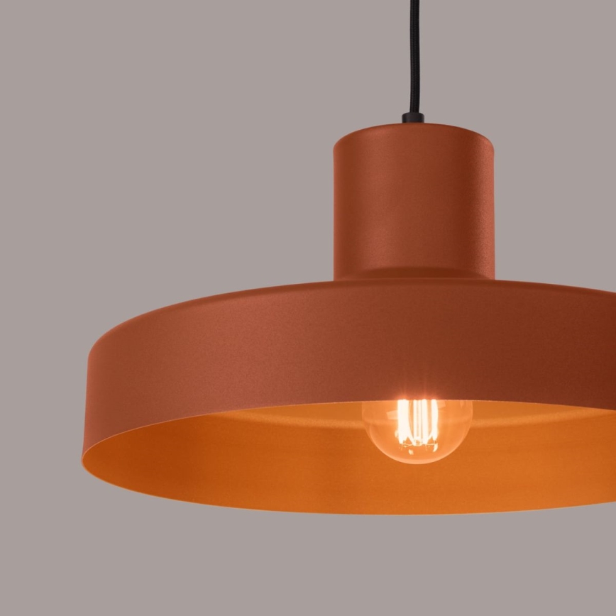 Lampadario a sospensione con filo BILO 1xE27/15W/230V diametro 35 cm arancione