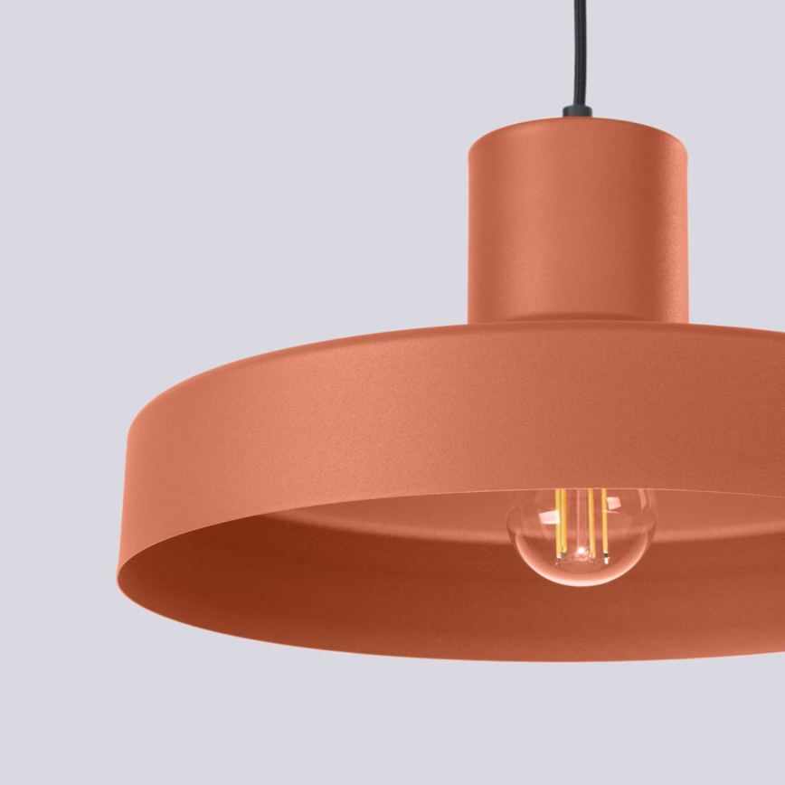 Lampadario a sospensione con filo BILO 1xE27/15W/230V diametro 35 cm arancione
