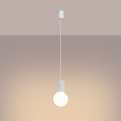 Lampadario a sospensione con filo HALO 1xG9/8W/230V diametro 12 cm bianco