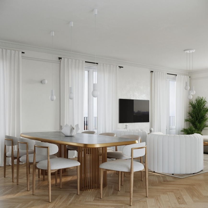 Lampadario a sospensione con filo HALO 1xG9/8W/230V diametro 12 cm bianco