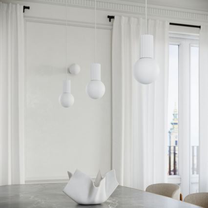 Lampadario a sospensione con filo HALO 1xG9/8W/230V diametro 12 cm bianco